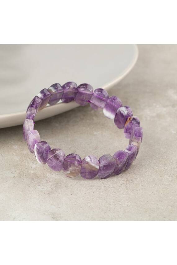 Ametist Doğal Taş Geniş Kesim Bileklik - 1