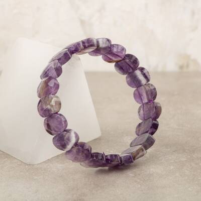 Ametist Doğal Taş Geniş Kesim Bileklik - Osmanlı Doğaltaş