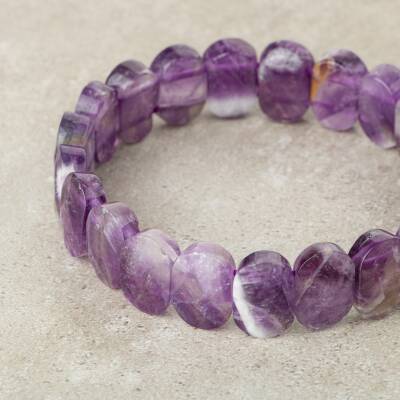 Ametist Doğal Taş Geniş Kesim Bileklik - 2