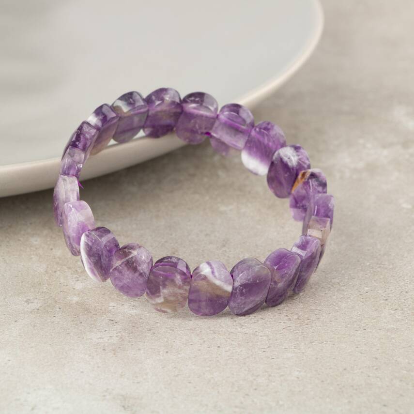 Ametist Doğal Taş Geniş Kesim Bileklik - 3