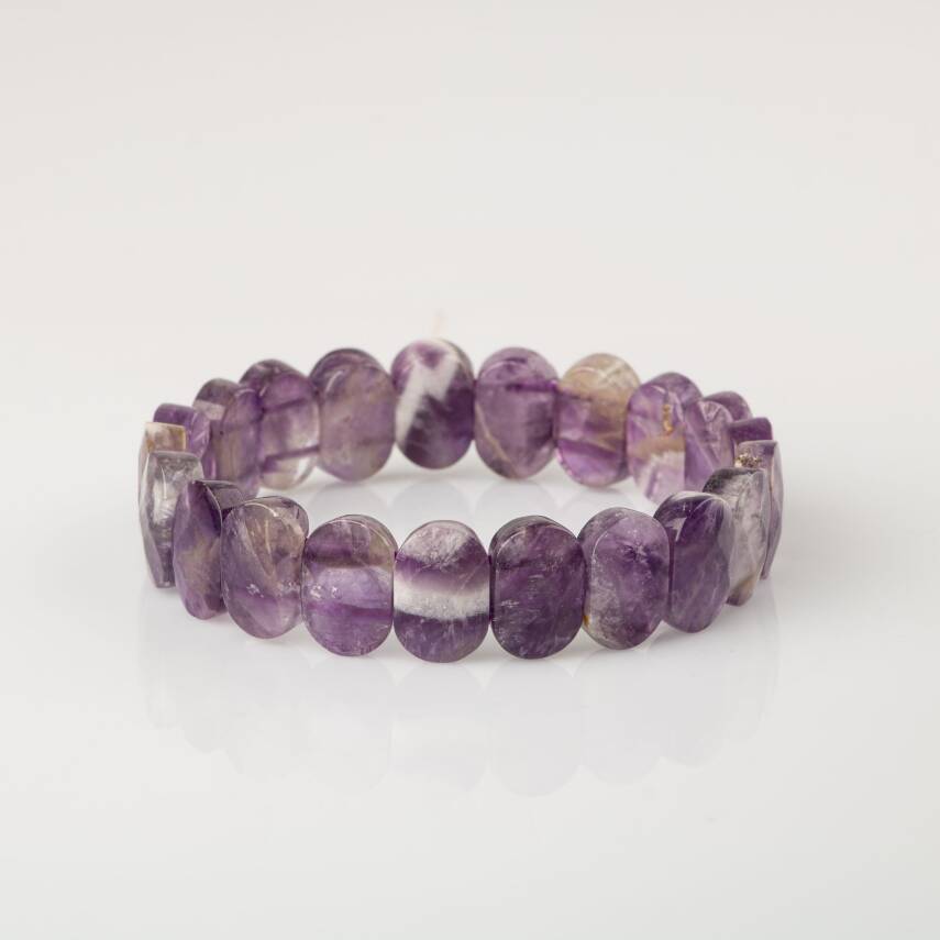 Ametist Doğal Taş Geniş Kesim Bileklik - 4