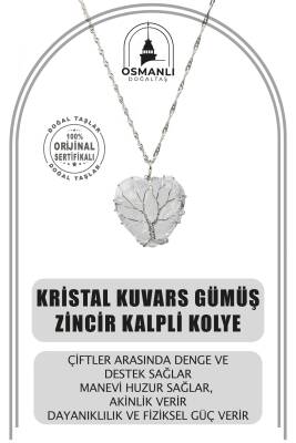 Ametist Doğal Taş Gümüş Zincir Yonca Kolye - Osmanlı Doğaltaş