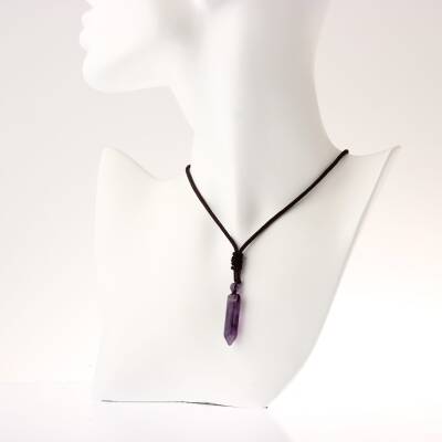 Ametist Doğal Taş Kolye Ucu 3cm - 2