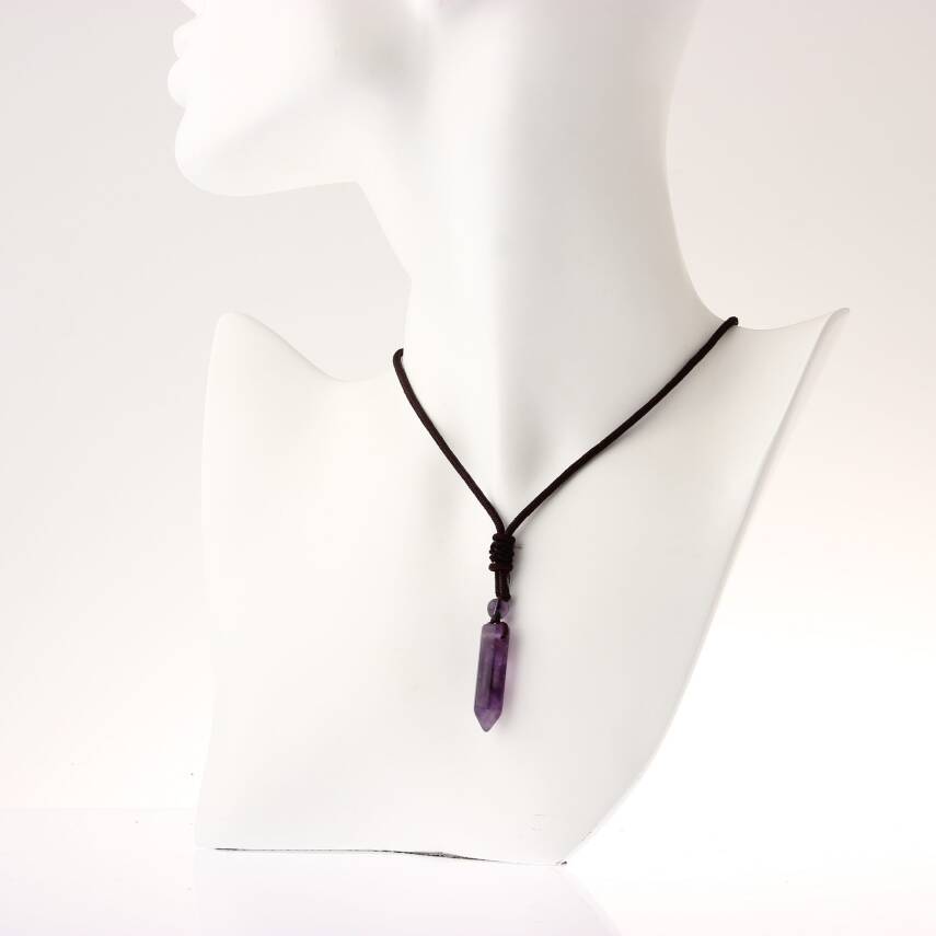 Ametist Doğal Taş Kolye Ucu 3cm - 2
