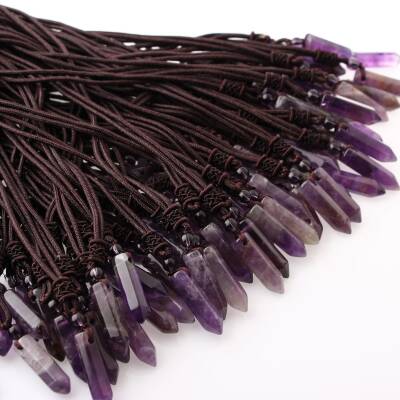 Ametist Doğal Taş Kolye Ucu 3cm - 3