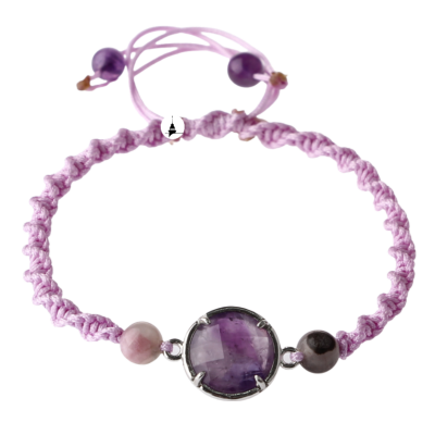 Ametist Doğal Taş Makrome Örgü Bileklik - Osmanlı Doğaltaş