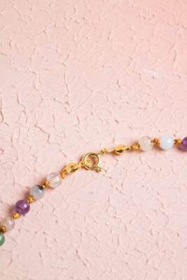 Ametist Doğal Taş Merdiven Kapama Büyük Kesim Naturel İpli Her Bileğe Ayarlanabilir Bileklik - Osmanlı Doğaltaş