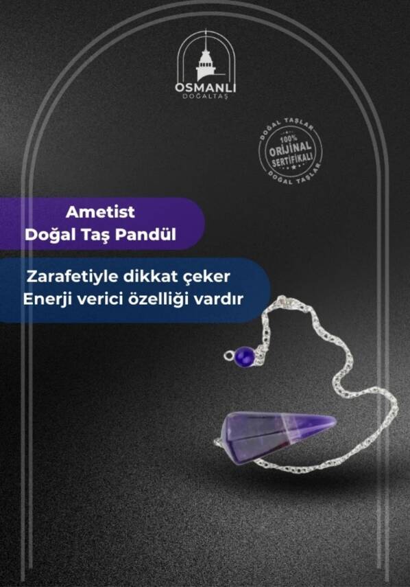 Ametist Doğal Taş Pandül - 1