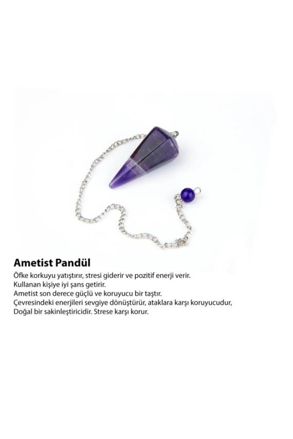 Ametist Doğal Taş Pandül - 2