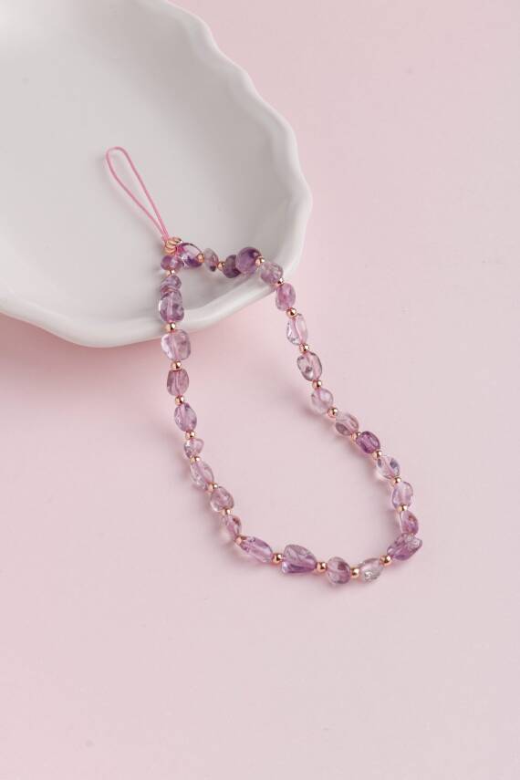 Ametist Doğal Taş Telefon İpi - 4