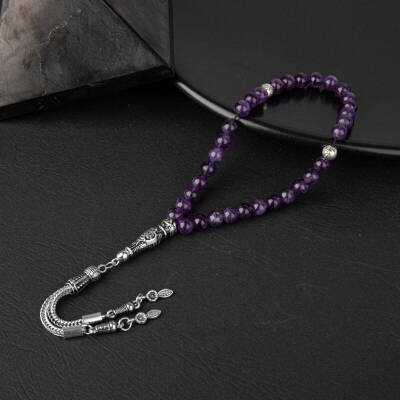 Ametist Doğal Taş Tesbih 33lük - 6mm - Osmanlı Doğaltaş