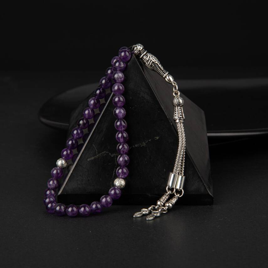 Ametist Doğal Taş Tesbih 33lük - 6mm - 3