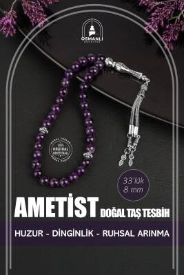 Ametist Doğal Taş Tesbih 33lük - 8mm - Osmanlı Doğaltaş
