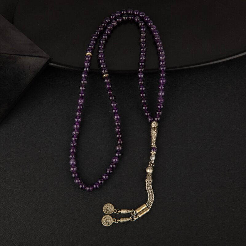 Ametist Doğal Taş Tesbih 99luk - 6mm - 2