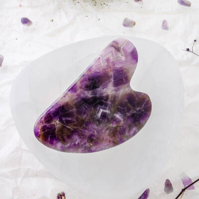 Ametist Taşı Gua Sha Yüz Masaj Taşı Kalpli - 4