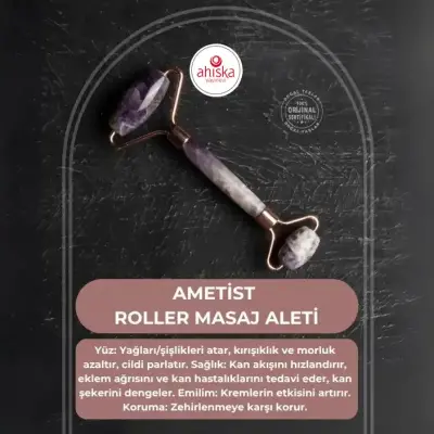 Ametist Taşı Roller Masaj Aleti - Doğal Taş (1)