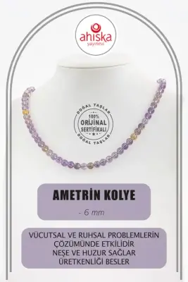 Ametrin 6 mm Dizi Doğal Taş Kolye - 1