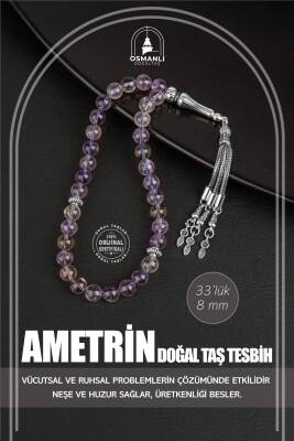 Ametrin Doğal Taş Tesbih 33lük - 8mm - Osmanlı Doğaltaş