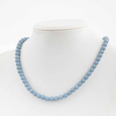Anjelit 6 mm Dizi Doğal Taş Kolye - Doğal Taş (1)