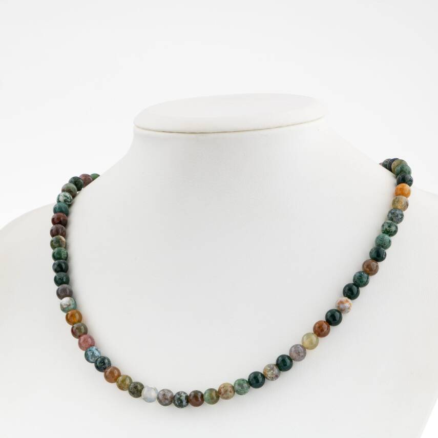 Anjelit 6 mm Dizi Doğal Taş Kolye - 1