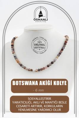 Anjelit 6 mm Dizi Doğal Taş Kolye - 2