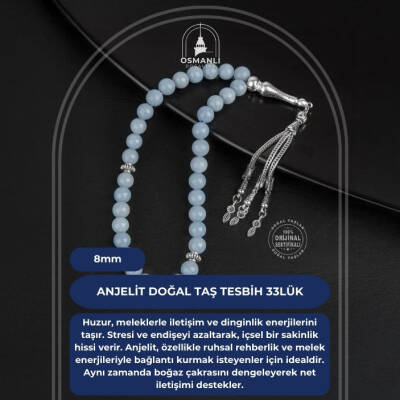 Anjelit Doğal Taş Tesbih 33lük - 8mm - 2