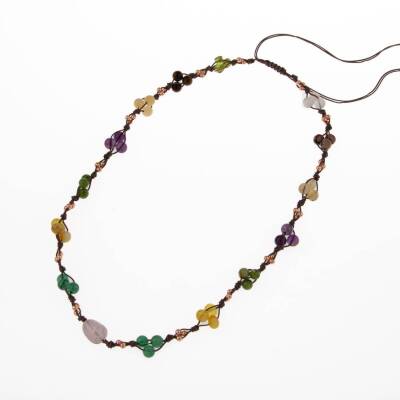 Anne Kolye Doğal Taş Rodonit-Selenit-Hematit-Kalsit-Kaplan Gözü-Sitrin-Ametist-Yeşim-Kehribar-Aventurin-Kristal Kuvars-Zebercet-Pembe Kuvars - 5