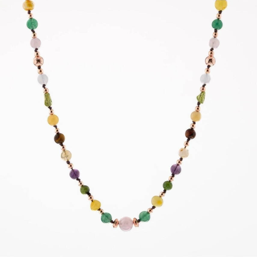 Anne Kolye Doğal Taş Selenit-Hematit-Kalsit-Kaplan Gözü-Sitrin-Ametist-Yeşim-Kehribar-Aventurin-Pembe Kuvars-Zebercet-Pembe Kuvars - 4