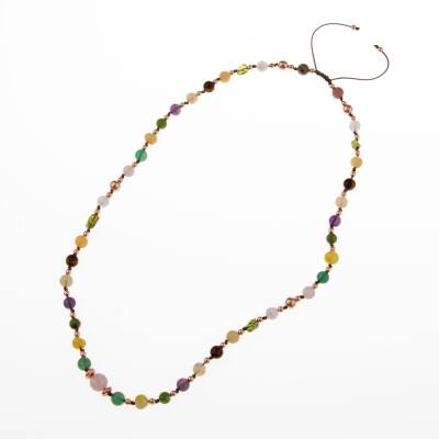 Anne Kolye Doğal Taş Selenit-Hematit-Kalsit-Kaplan Gözü-Sitrin-Ametist-Yeşim-Kehribar-Aventurin-Pembe Kuvars-Zebercet-Pembe Kuvars - 4