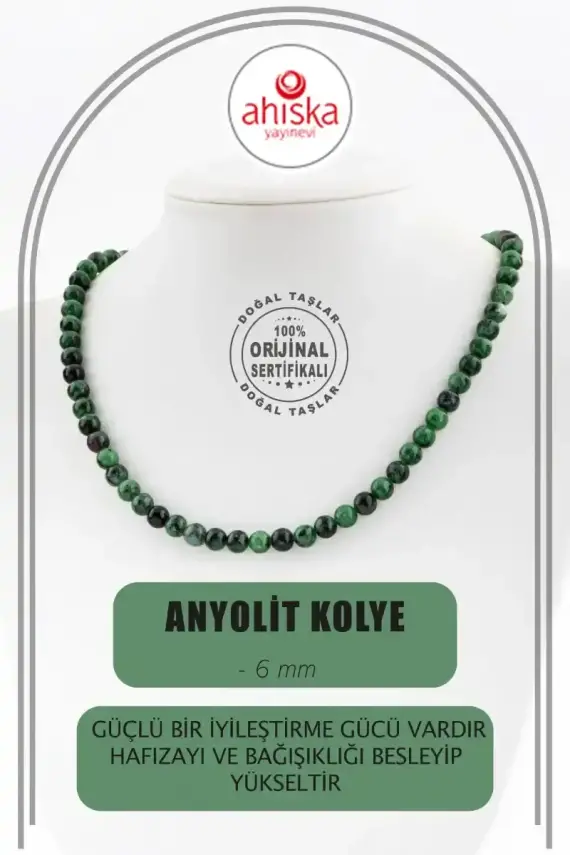Anyolit 6 mm Dizi Doğal Taş Kolye - 1