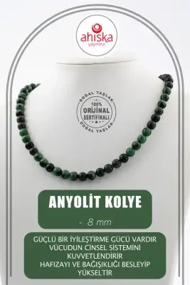 Anyolit 8 mm Dizi Doğal Taş Kolye - 1