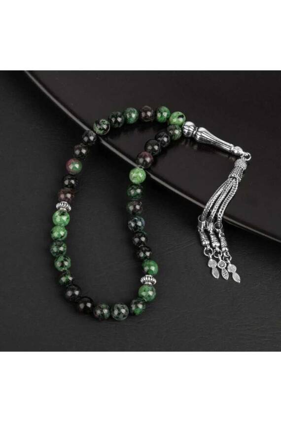 Anyolit Doğal Taş Tesbih 33lük - 8mm - 4