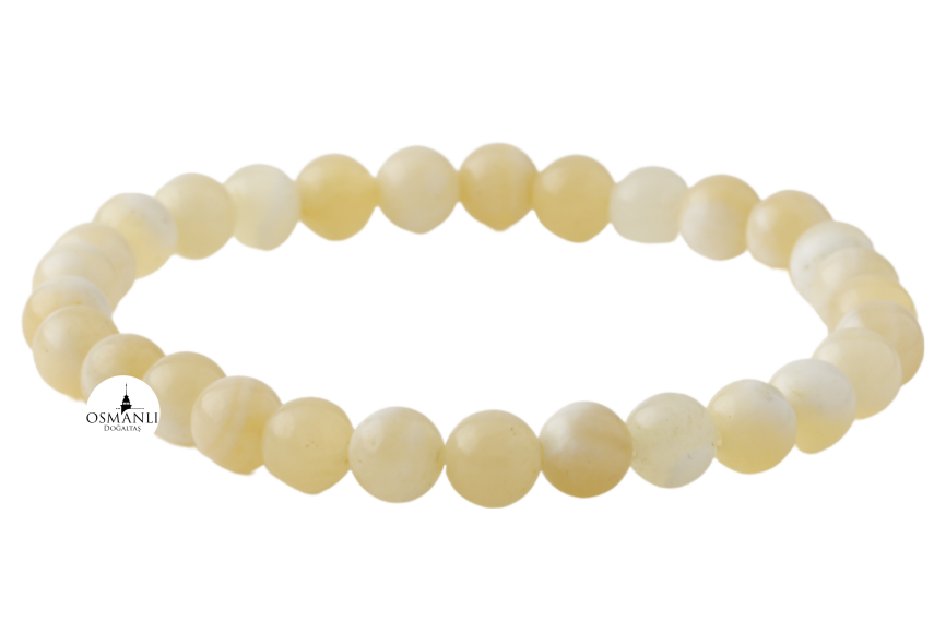 Aragonit 6mm Doğal Taş Bileklik - 2