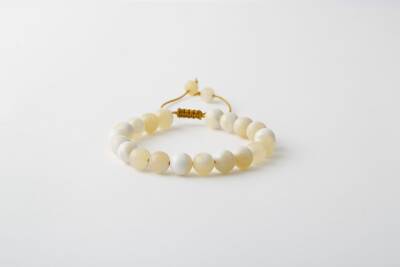 Aragonit 8mm Merdiven Kapama Doğal Taş Bileklik - Osmanlı Doğaltaş