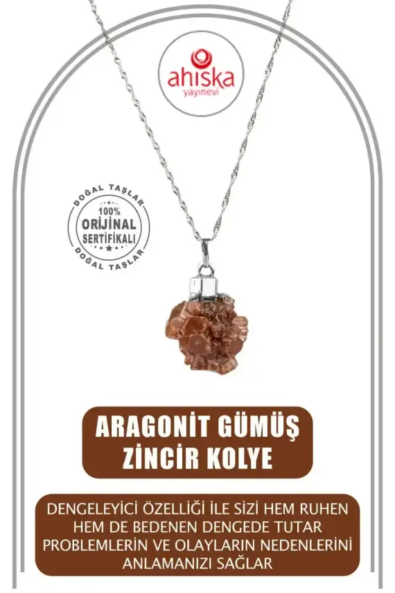 Aragonit Doğal Taş Gümüş Zincir Kolye - 1