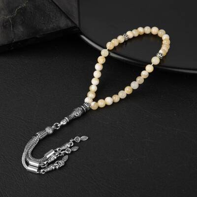 Aragonit Doğal Taş Tesbih 33lük - 6mm - Osmanlı Doğaltaş