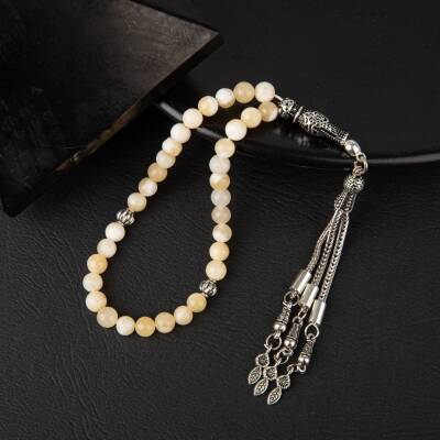 Aragonit Doğal Taş Tesbih 33lük - 6mm - 2