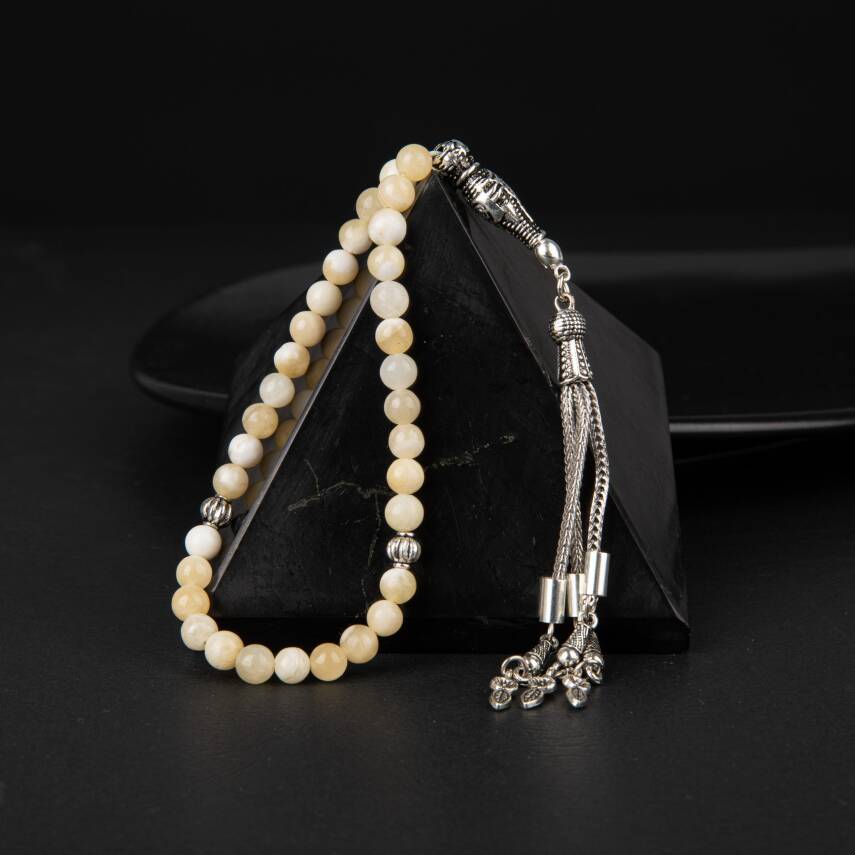 Aragonit Doğal Taş Tesbih 33lük - 6mm - 3