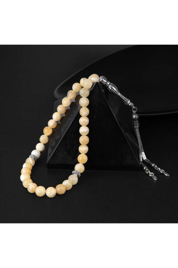Aragonit Doğal Taş Tesbih 33lük - 8mm - 3
