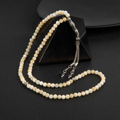 Aragonit Doğal Taş Tesbih 99luk - 6mm - Osmanlı Doğaltaş