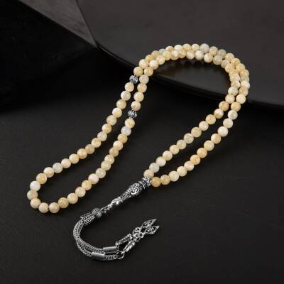 Aragonit Doğal Taş Tesbih 99luk - 6mm - Osmanlı Doğaltaş
