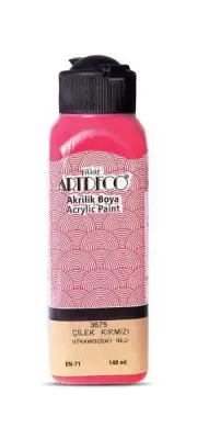 Artdeco Akrilik Boya 140ml Çilek Kırmızı - 1