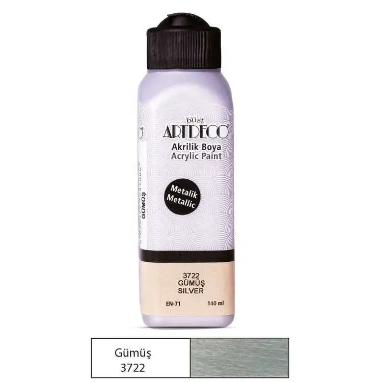 Artdeco Akrilik Boya 140ml Metalik Gümüş - 1