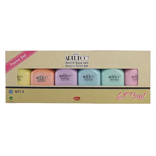 Artdeco Akrilik Boya 75 ml Pastel Renkler 6 Lı - 3