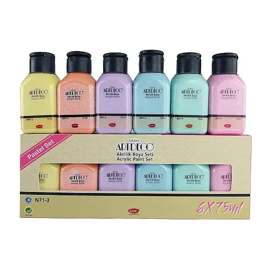 Artdeco Akrilik Boya 75 ml Pastel Renkler 6 Lı - 6