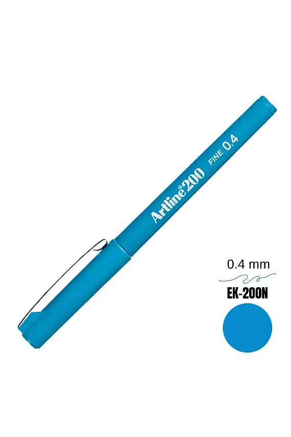 Artline 200 Fineliner 0.4 Keçe Uçlu Yazı Kalemi Gök Mavi - 1