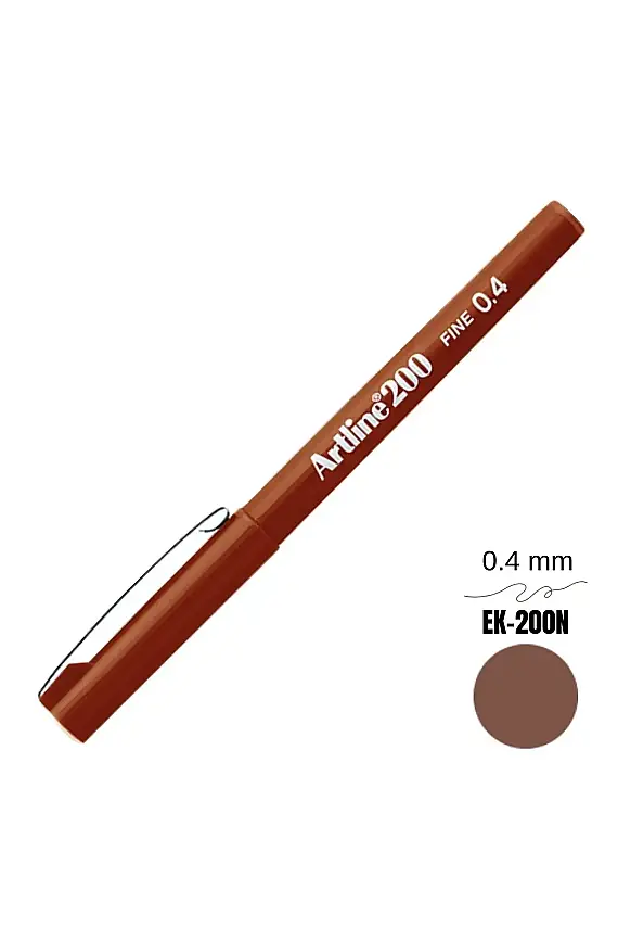 Artline 200 Fineliner 0.4 Keçe Uçlu Yazı Kalemi Kahverengi - 1