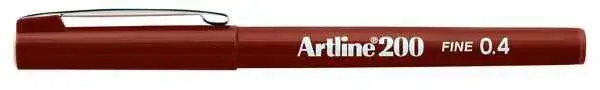 Artline 200 Fineliner 0.4 Keçe Uçlu Yazı Kalemi Kahverengi - 1