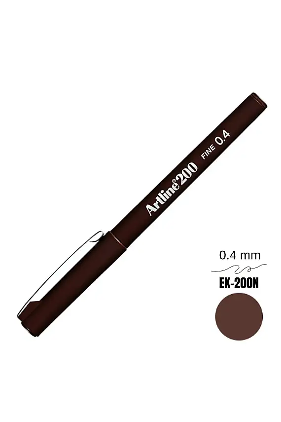 Artline 200 Fineliner 0.4 Keçe Uçlu Yazı Kalemi Koyu Kahverengi - 1