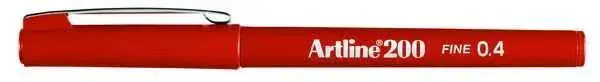 Artline 200 Fineliner 0.4 Keçe Uçlu Yazı Kalemi Koyu Kırmızı - 1